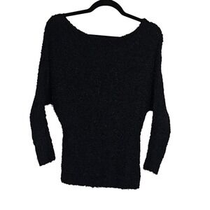 Black‎ Sweater Fuzzy Maurices Black Soft Dolman Sweater Size S EUC